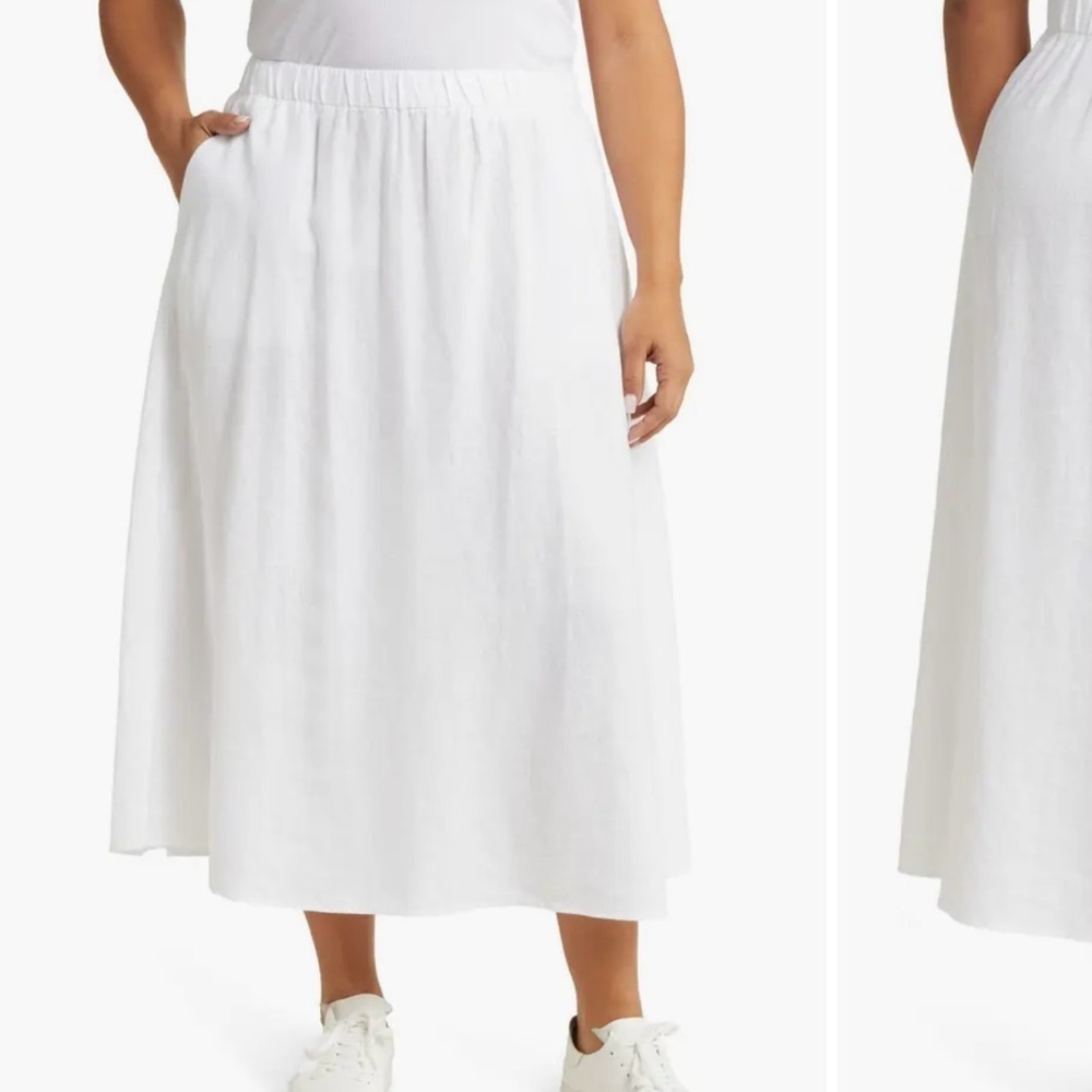 Eileen Fisher White Maxi Skirt
